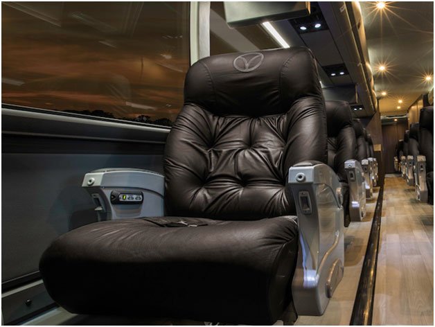 Executive bus leather seating