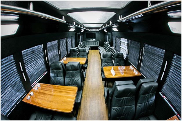 Executive bus lounge area