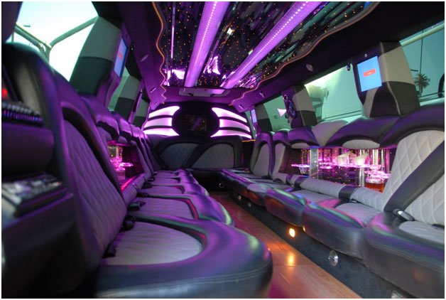 Stretch limousine ceiling lighting